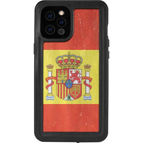 Spain Flag Distressed iPhone 12 Pro Max Waterproof Case